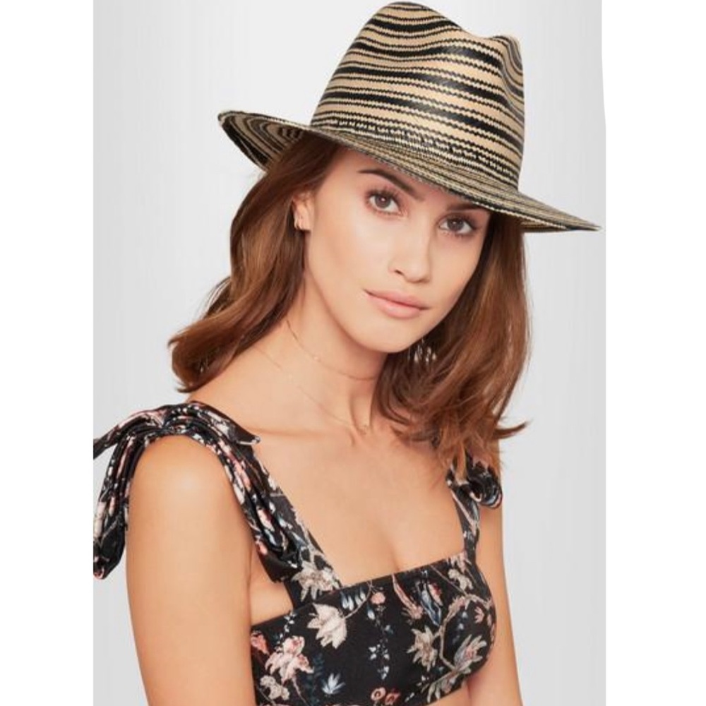 rag & bone Panama Striped Straw Hat